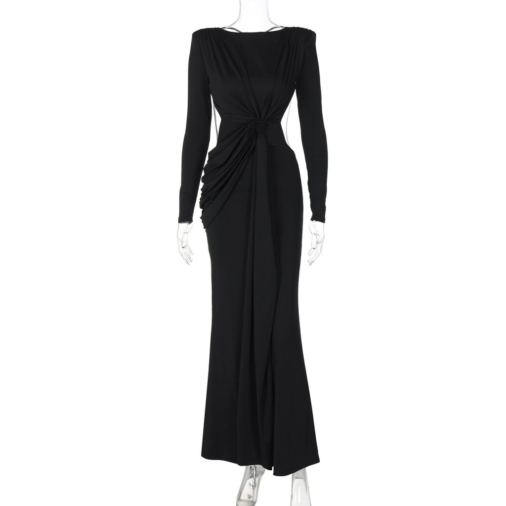 Sexy Backless Hollow-out Slim-fit Long Sleeve Dress
