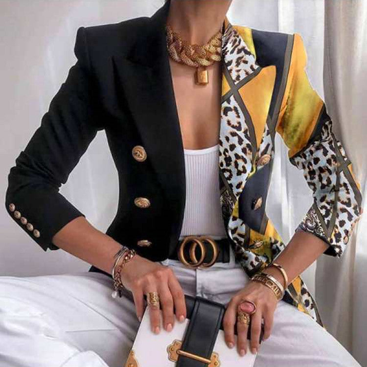 Ladies printed slim blazer
