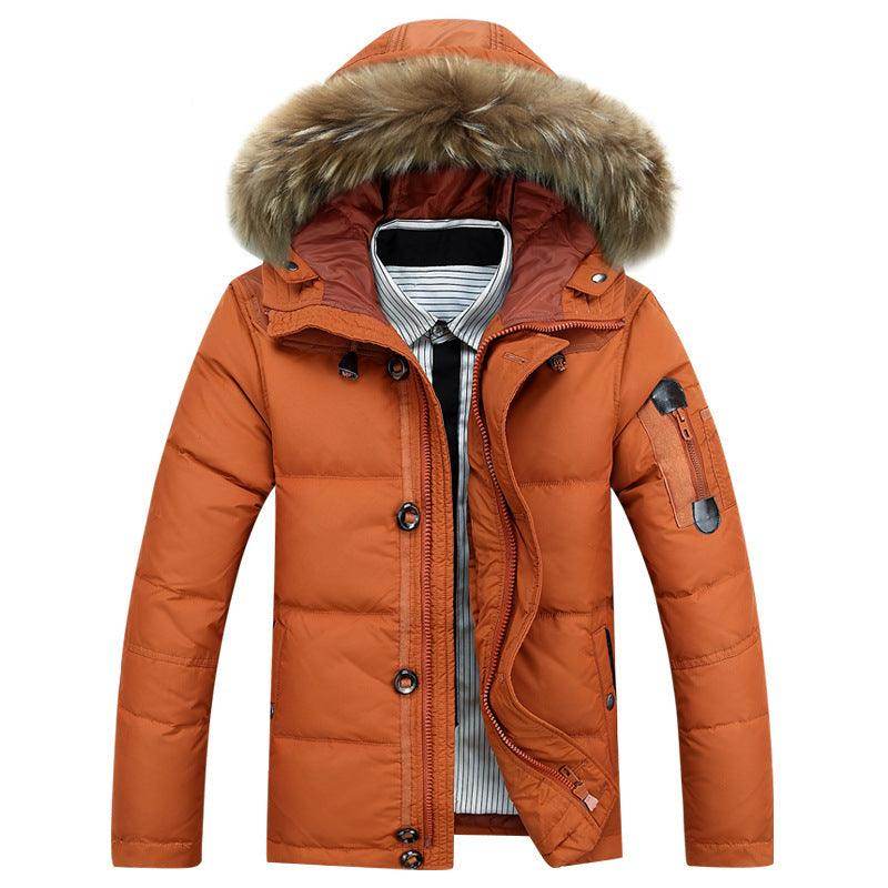 men's casual solid color thick down short jacket - Magellan Fashion Shop