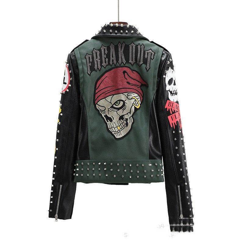 Fashion Floral Print Short Motorcycle Jacket - Magellan Fashion Shop