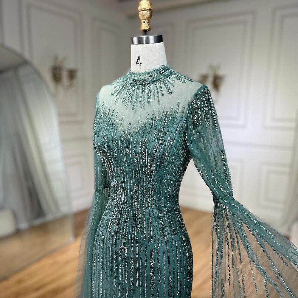 Elegant Flounced Sleeve Split Fishtail Dress - Magellan Fashion Shop