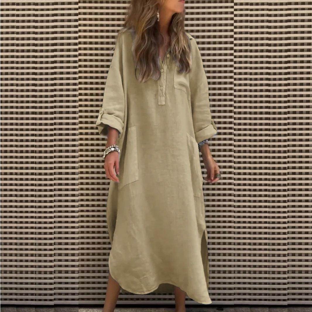 New Autumn And Winter Elegant Solid Color Irregular Dress - Magellan Fashion Shop