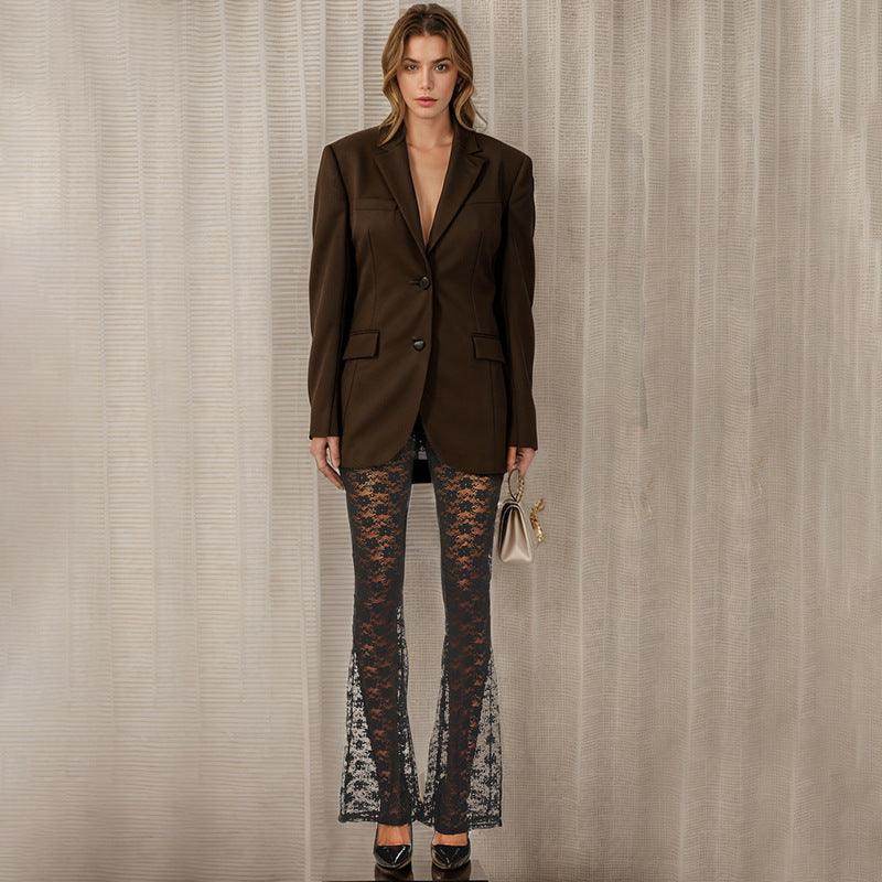 Lace Versatile High Elastic See-through Casual Trousers - Magellan Fashion Shop