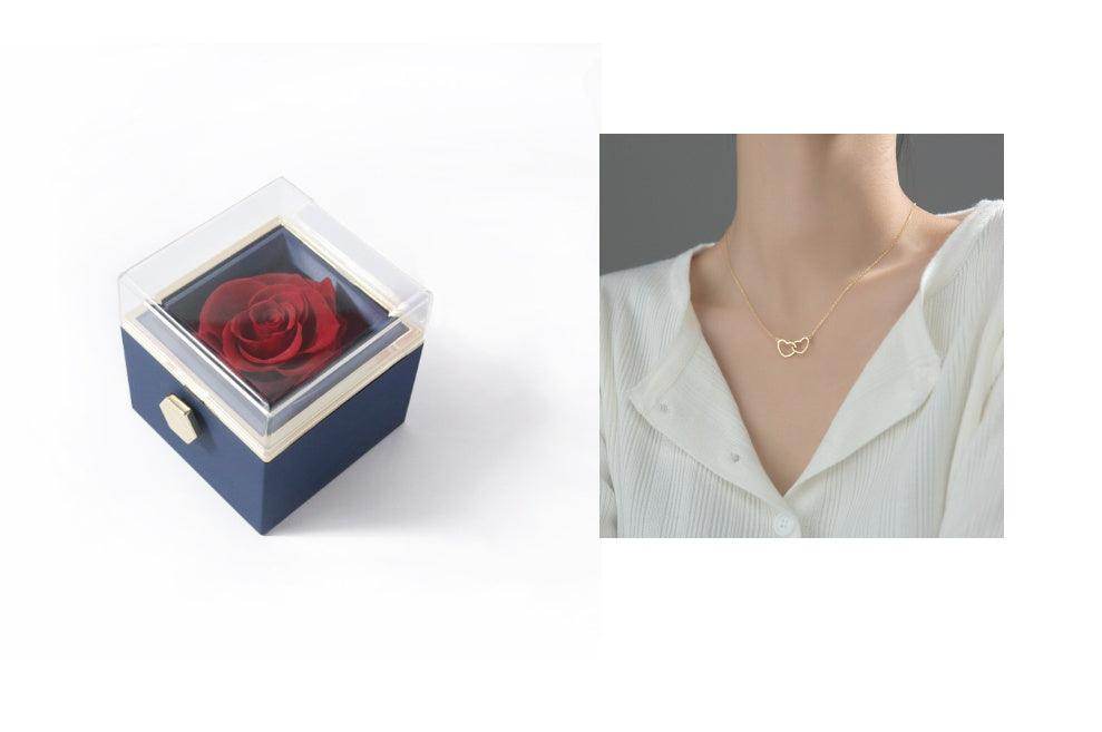 Fashion Acrylic Rotating Rose Jewelry Box - Magellan Fashion Shop