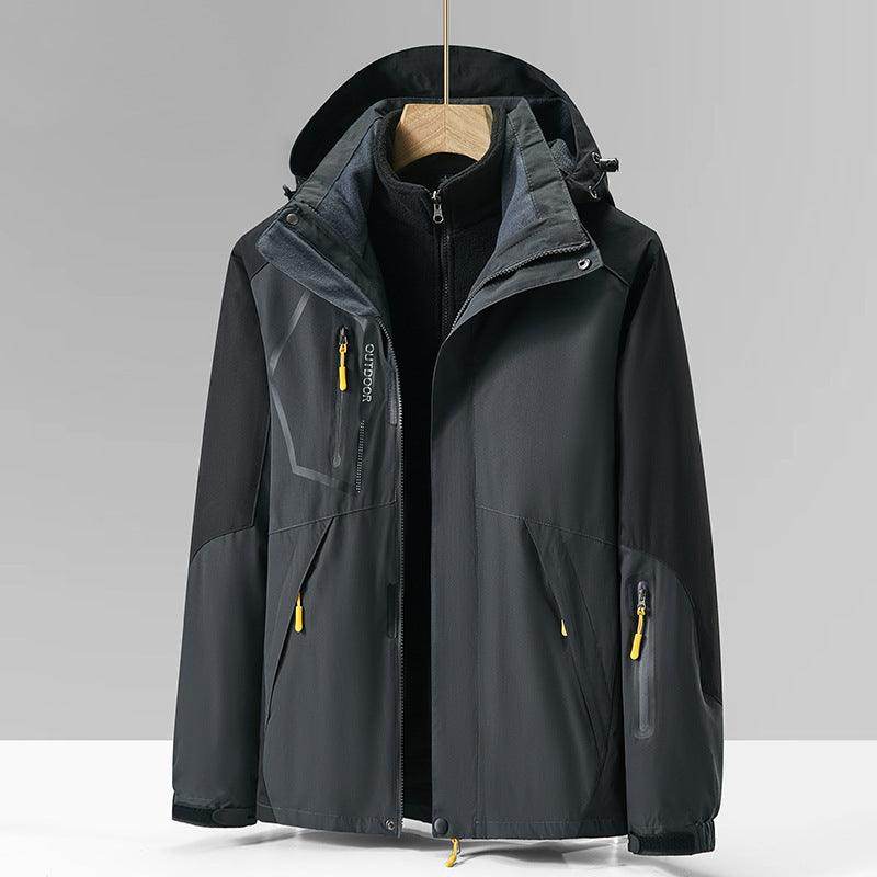 Three-in-one Outdoor Fleece Coat Thickened Mountaineering Clothing - Magellan Fashion Shop
