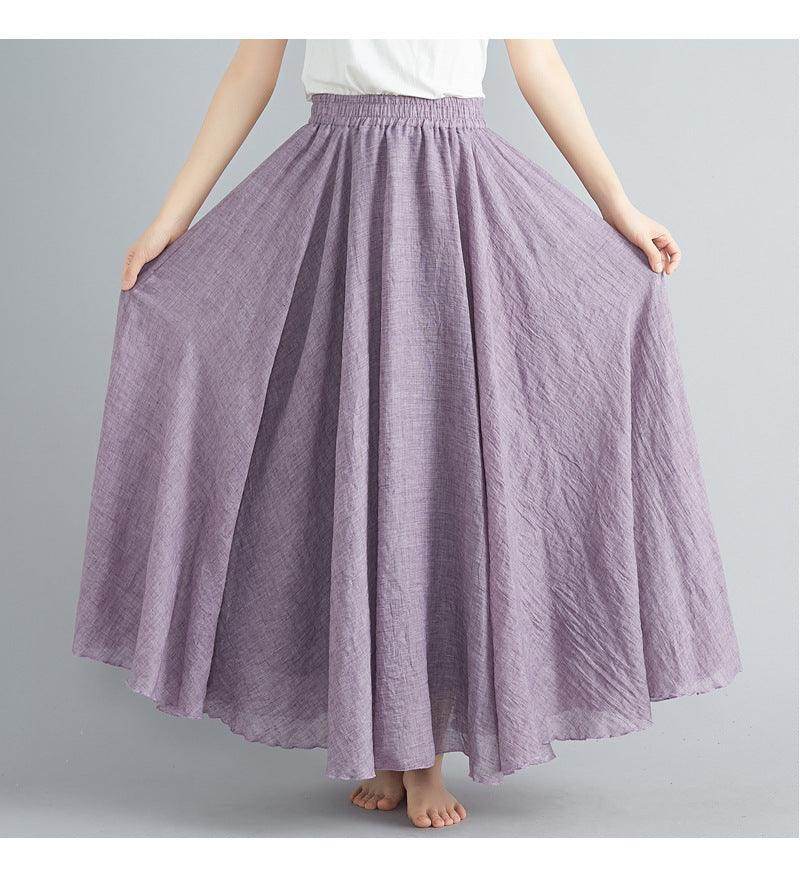 Lady Literature Plus Size Cotton And Linen Skirt - Magellan Fashion Shop