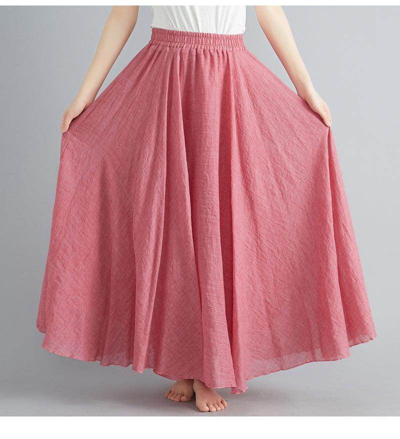 Lady Literature Plus Size Cotton And Linen Skirt - Magellan Fashion Shop