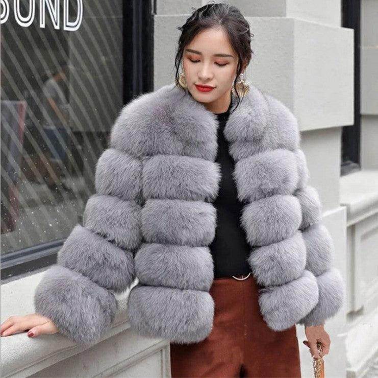 Fox Fur Slimming Stand Collar - Magellan Fashion Shop