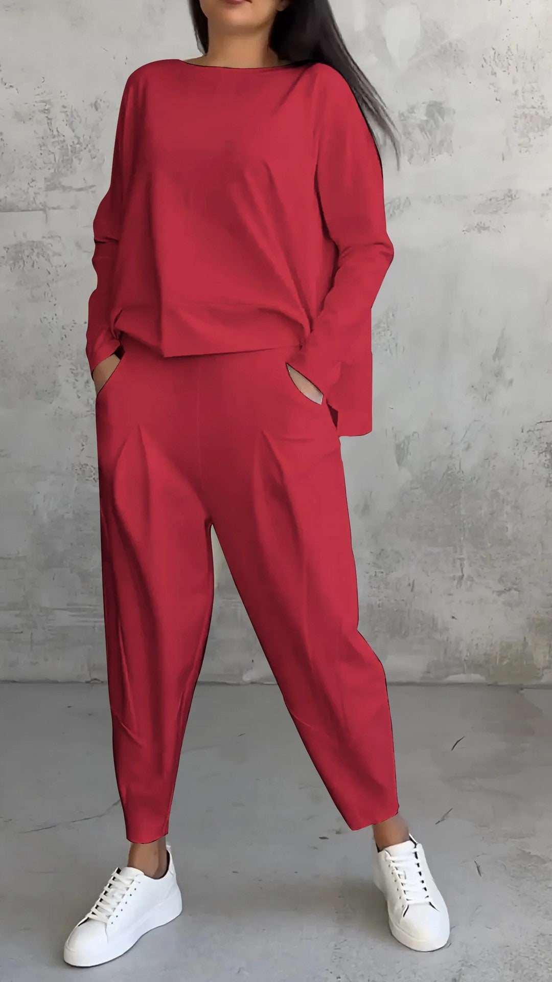 Women's Irregular Suit Long-sleeved Round Neck Top