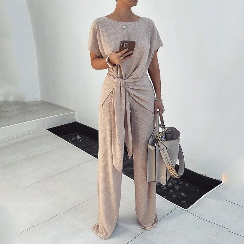 Knitted Pleated Lace-up Graceful And Fashionable Suit Pants - Magellan Fashion Shop