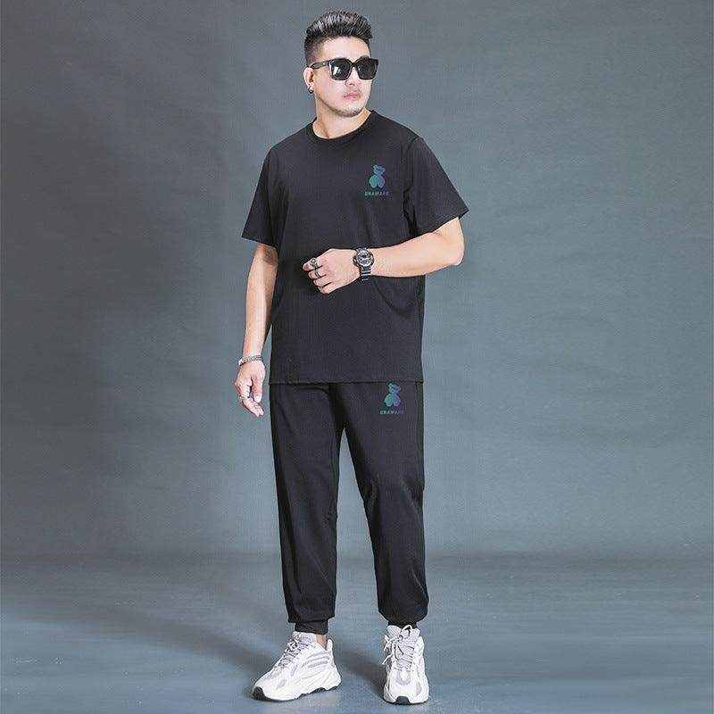 Oversized T-shirt And Trousers Two-piece Fat Casual Sports Suit - Magellan Fashion Shop