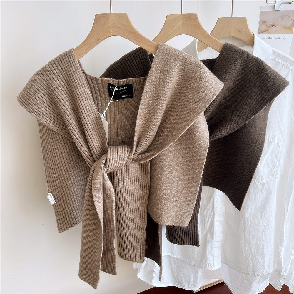 Shoulder Pad Knotted Shirt Women's Scarf