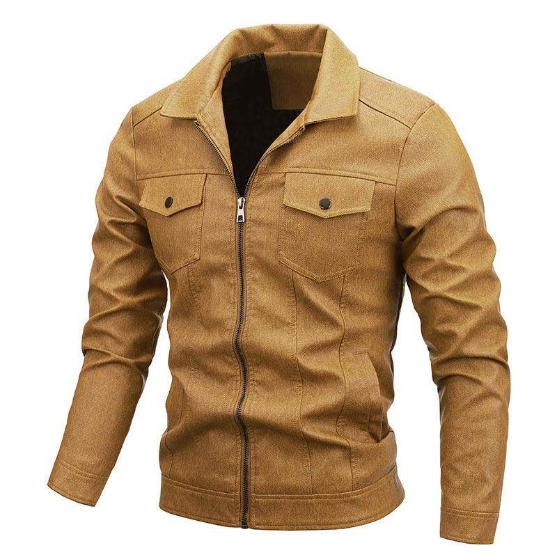 Jacket Men's Leather PU Coat Motorcycle Clothing - Magellan Fashion Shop