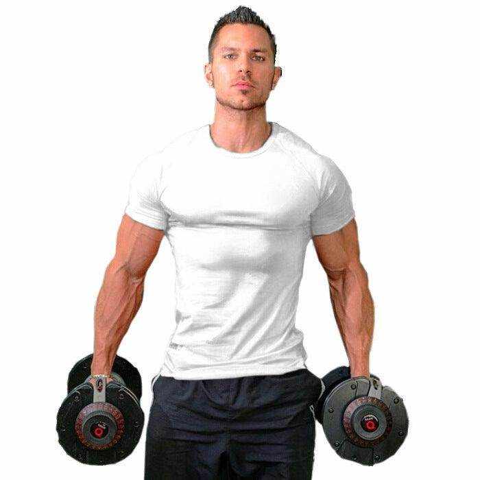 Pure monochrome cotton fitness t-shirt front and back view