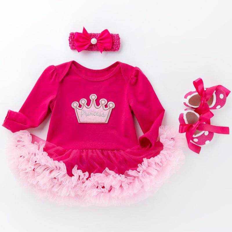 Three-piece suit of baby toddler shoes dress - Magellan Fashion Shop