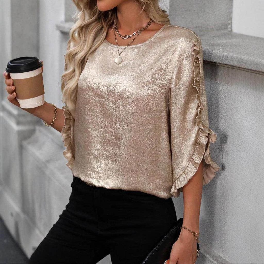 Women's Ruffle Sleeve Casual Shirt - Magellan Fashion Shop