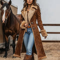 Denim Western Vintage Plush Warm Coat