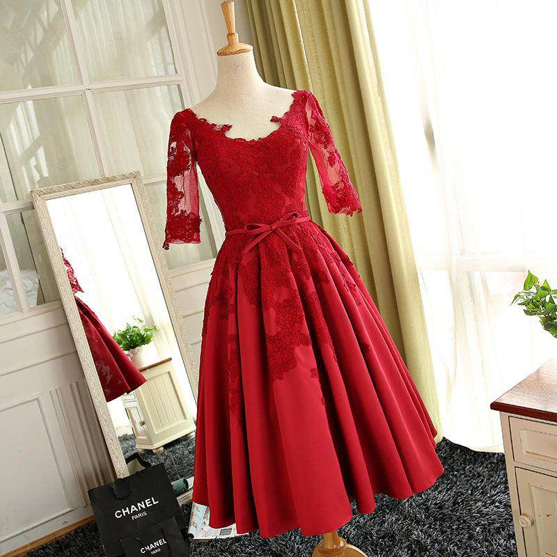 Mid-sleeve bridal wedding toast dress evening dress - Magellan Fashion Shop