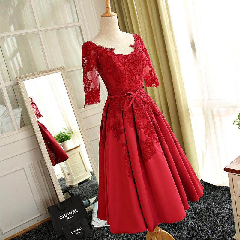 Mid-sleeve bridal wedding toast dress evening dress - Magellan Fashion Shop