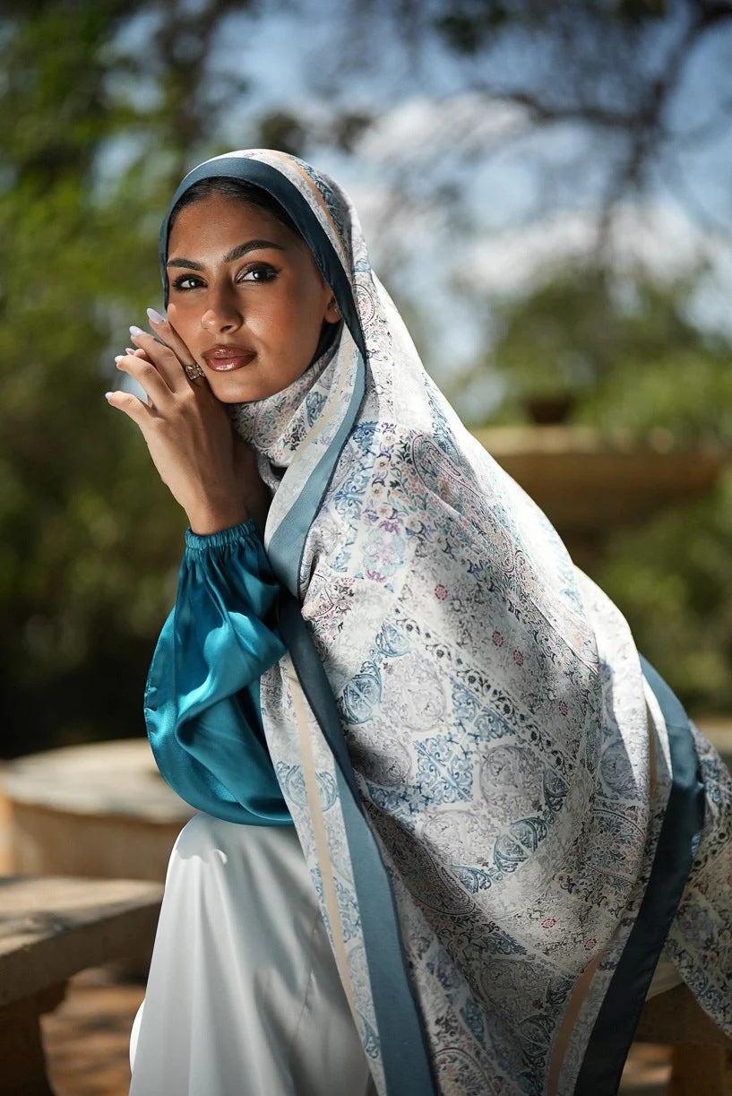 Satin Printed Hijab Printed Shawl Headscarf