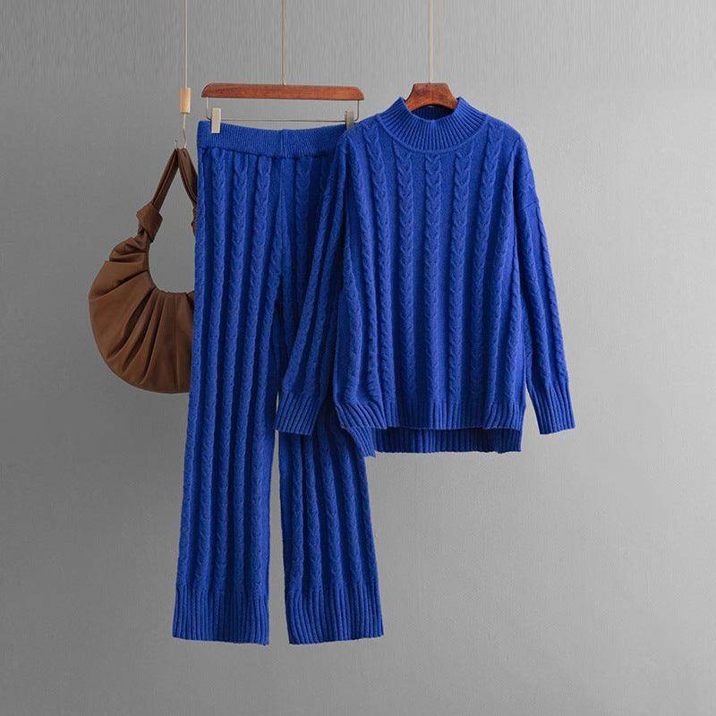 Mock Neck Sweater Twist Suit Female Fashionable Knitted - Magellan Fashion Shop