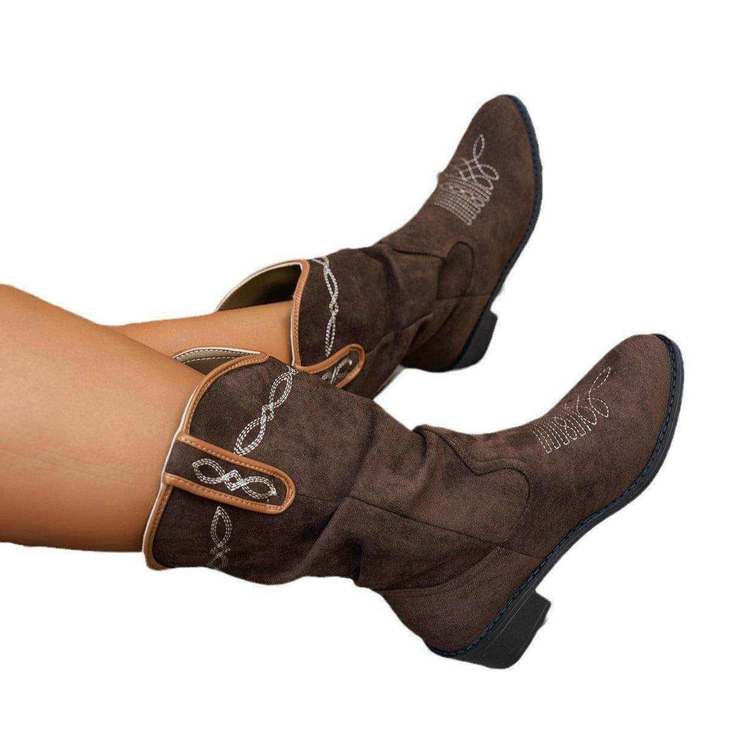 Vintage Embroidery Western Cowboy Boot Women - Magellan Fashion Shop