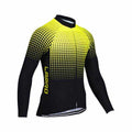 Men's autumn and winter outdoor cycling clothing in black and yellow, quick-drying and moisture-wicking polyester top