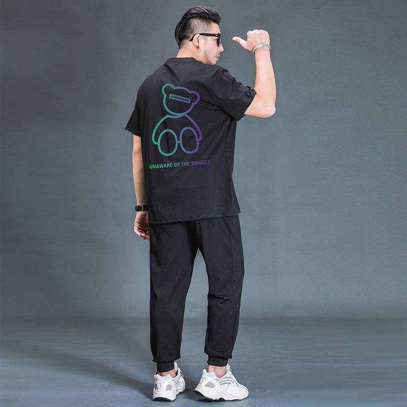 Oversized T-shirt And Trousers Two-piece Fat Casual Sports Suit - Magellan Fashion Shop