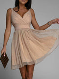 Elegant Glitter Sleeveless Mesh Party Dress - Magellan Fashion Shop