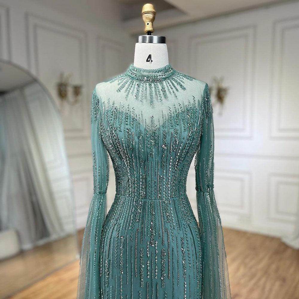 Elegant Flounced Sleeve Split Fishtail Dress - Magellan Fashion Shop