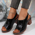 Women's Plus Size Thick Bottom Chunky Heel Wedge Sandals - Magellan Fashion Shop
