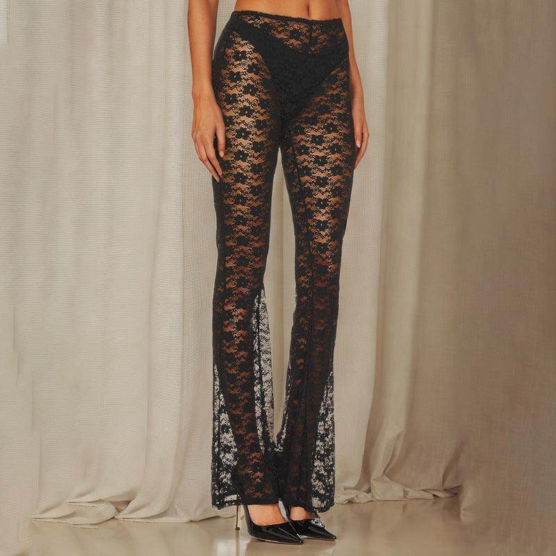 Lace Versatile High Elastic See-through Casual Trousers - Magellan Fashion Shop
