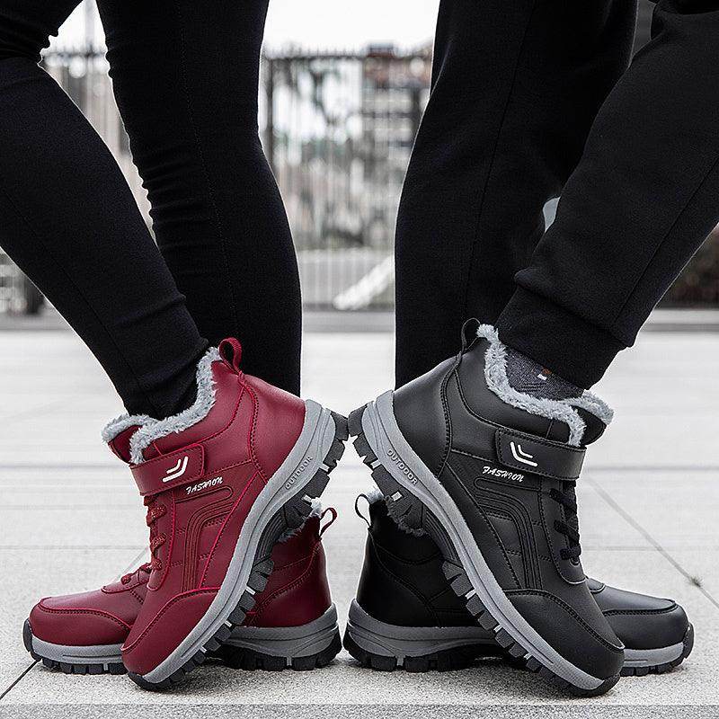 Winter Boots Women Men Warm Plush Velcro Snow Boots Climbing Hiking Shoes - Magellan Fashion Shop
