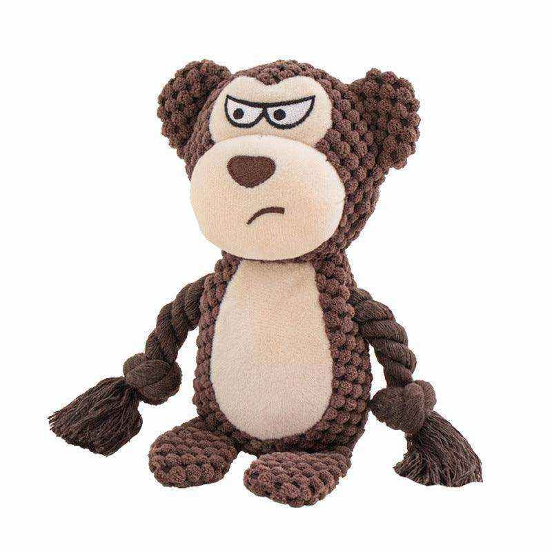 Hippo-shaped pet plush sound cotton rope dog toy for interactive tug of war and training