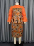 Women's Floral Print Flare Sleeve Dress - Magellan Fashion Shop