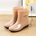 Women's Casual Rain Boots Middle Tube Non-slip