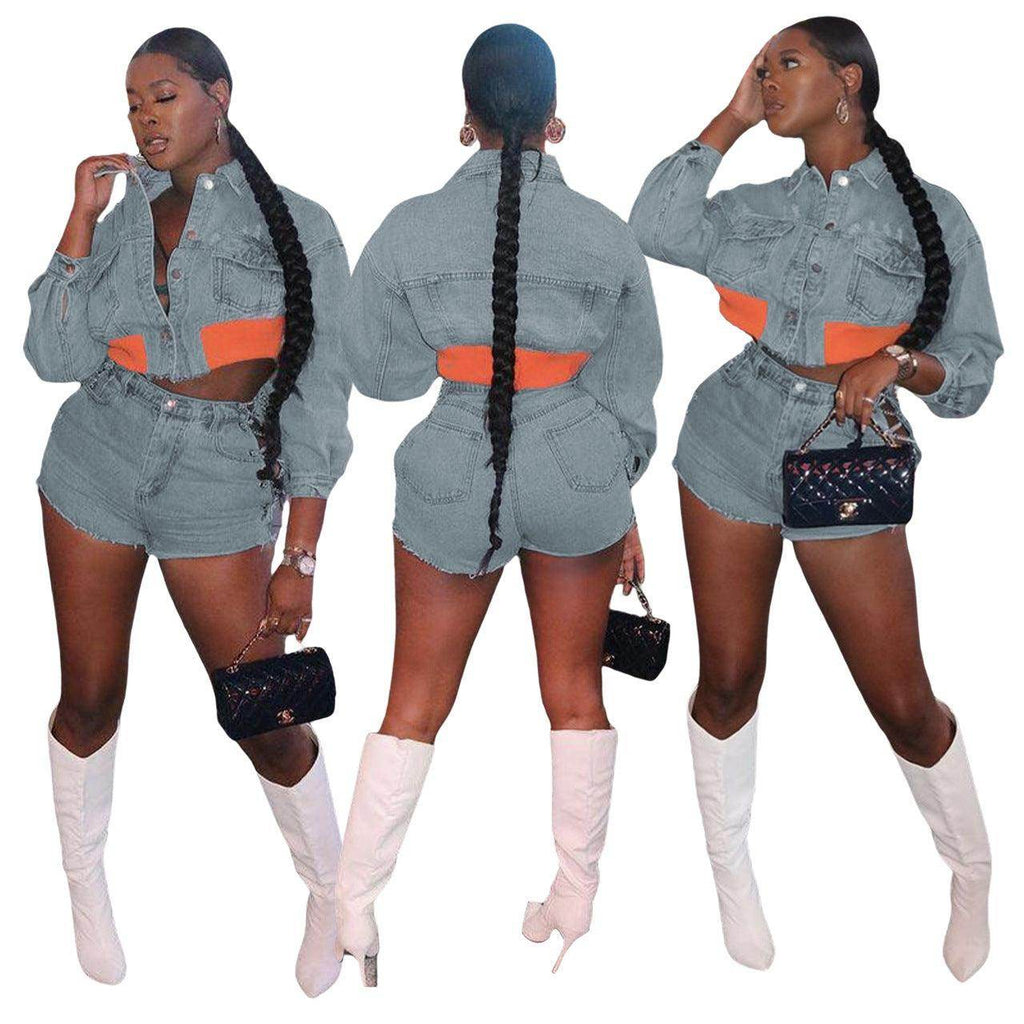 Women's Tight Denim Casual Stretch Suit - Magellan Fashion Shop
