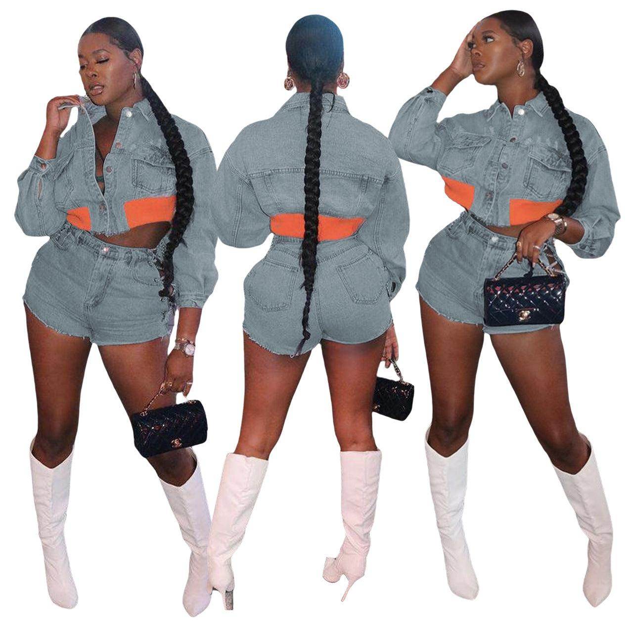 Women's Tight Denim Casual Stretch Suit - Magellan Fashion Shop