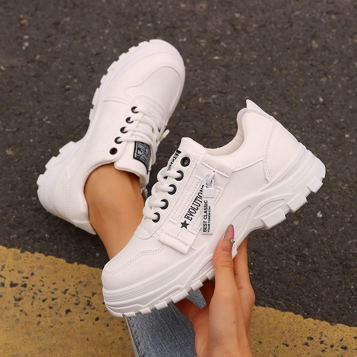 Lace-up Sports Shoes With Side-Zipper - Magellan Fashion Shop