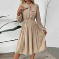 Bow Collar Lace-up Buckle Dress - Magellan Fashion Shop