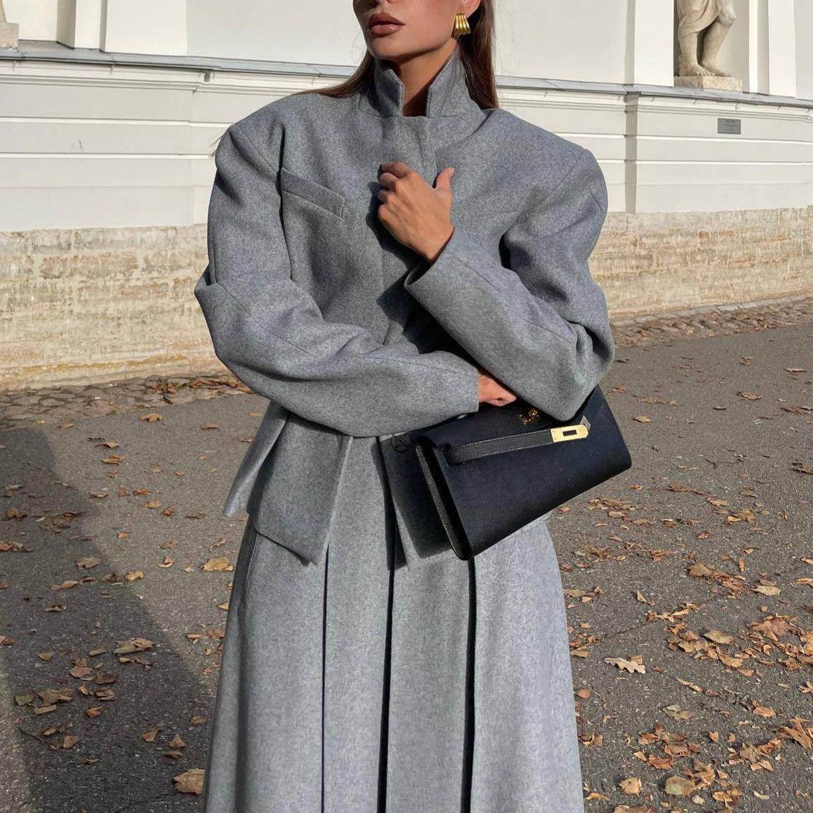 Fashion Waist-controlled Small Suit A- Line Skirt Two-piece Suit - Magellan Fashion Shop
