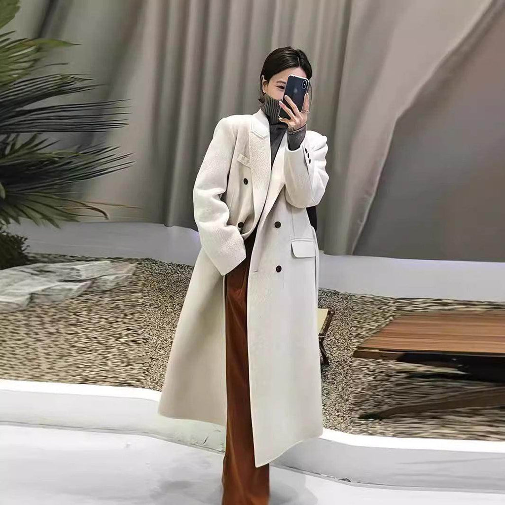 Double-breasted Shoulder Double-sided Wool Overcoat - Magellan Fashion Shop