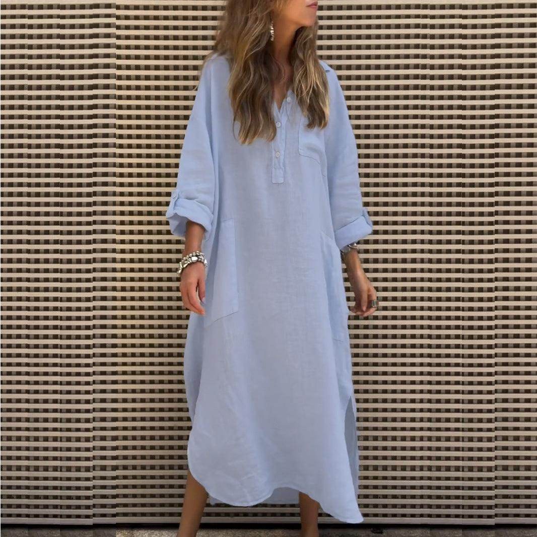 New Autumn And Winter Elegant Solid Color Irregular Dress - Magellan Fashion Shop