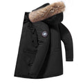 Down Jacket Mid-length Fur Collar Winter Men's Hooded Winter Clothing - Magellan Fashion Shop