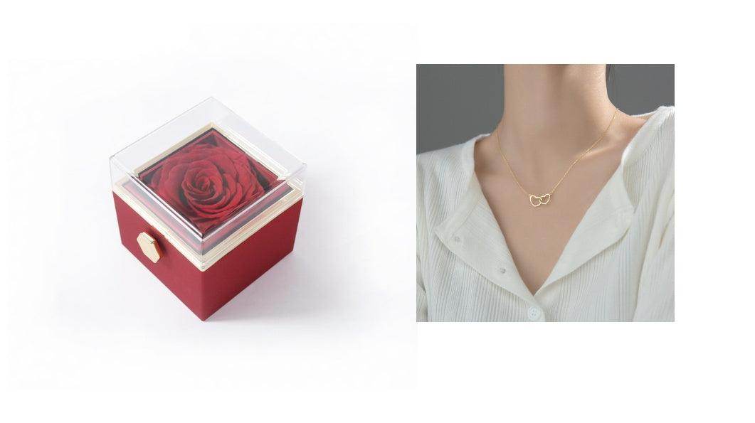 Fashion Acrylic Rotating Rose Jewelry Box - Magellan Fashion Shop