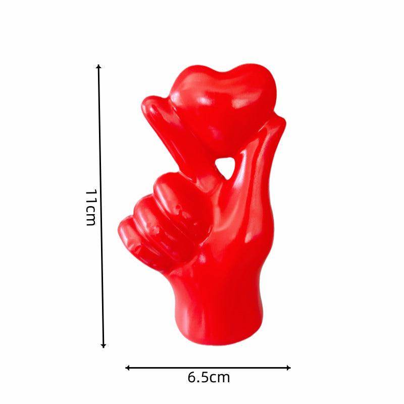 Decorative Resin Crafts Valentine's Day Love Gesture Ornaments Home Decor - Magellan Fashion Shop