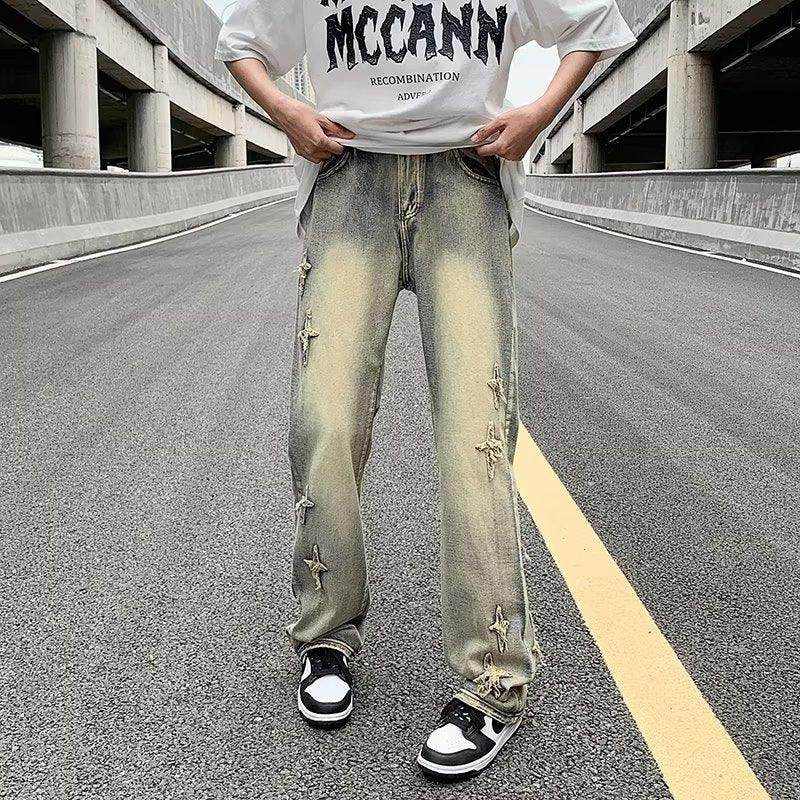 Zipper Loose Denim Trousers Men - Magellan Fashion Shop