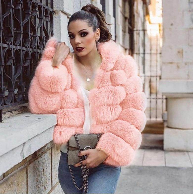 Fox Fur Slimming Stand Collar - Magellan Fashion Shop