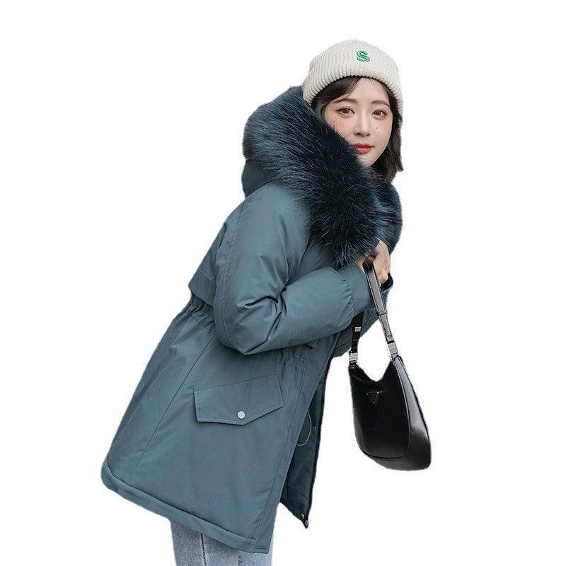 Big Fur Collar Loose Cotton Clothing – Cozy Winter Jacket with Luxurious Fur Detailing - Magellan Fashion Shop