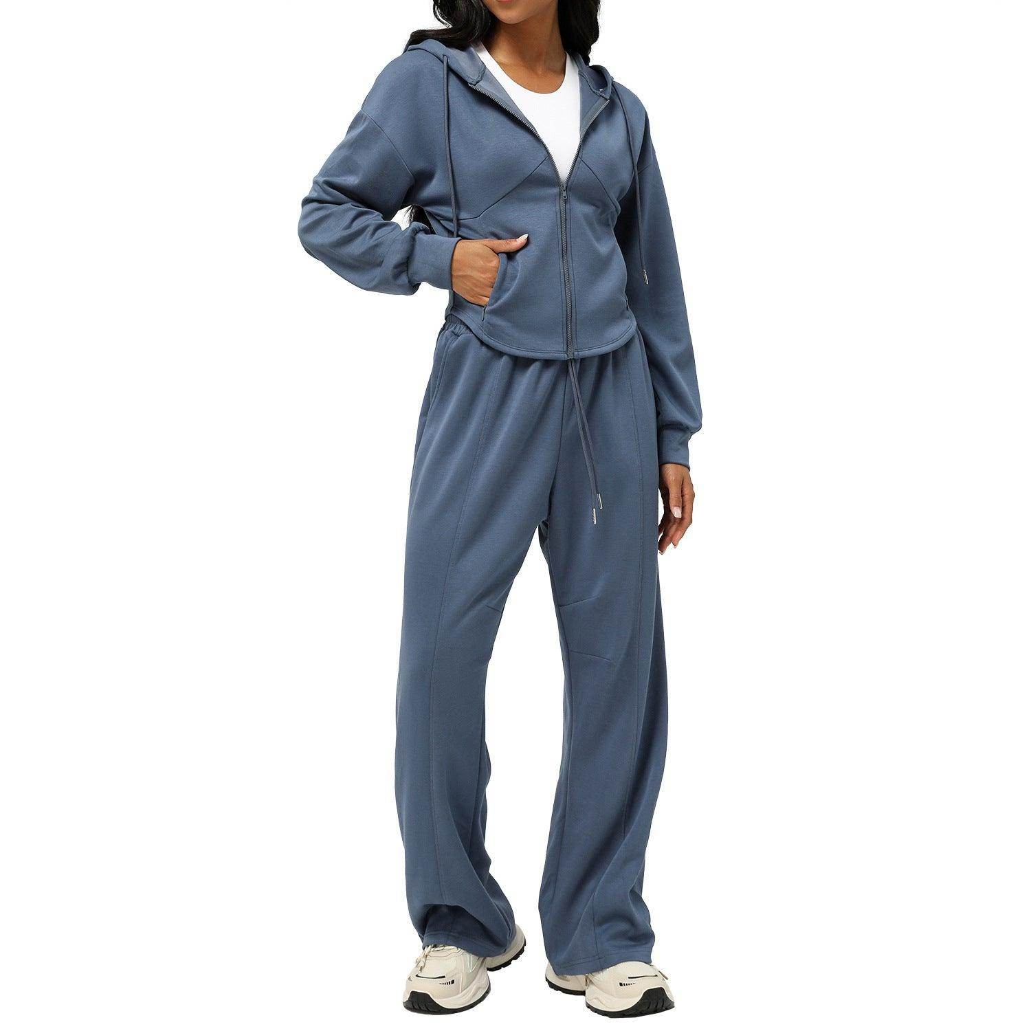 Leisure Sweatpants Loose Hooded Coat - Magellan Fashion Shop